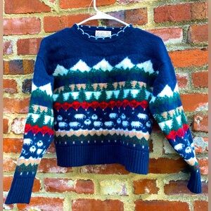 Pendleton wool sheep and forest sweater